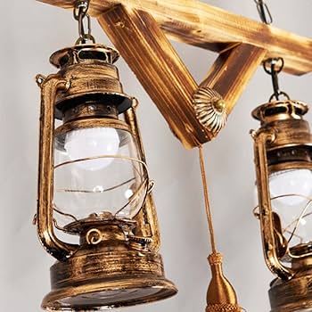 Vintage Industrial Pendant Lamp E27 * 2 Hanging Lamp Wood